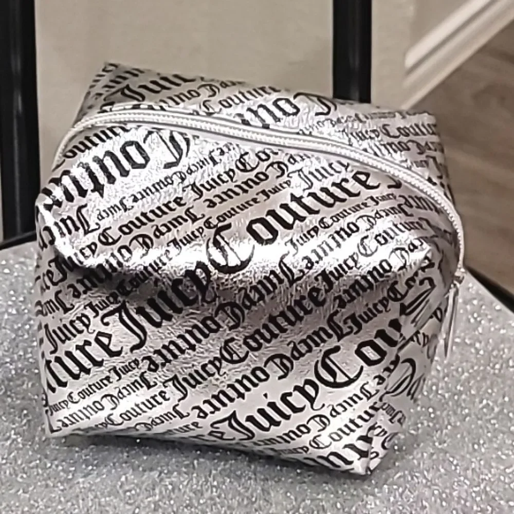 Juicy Couture Word Play & Quilted Heart Logo 4-Piece Nested Travel Cosmetic Bags